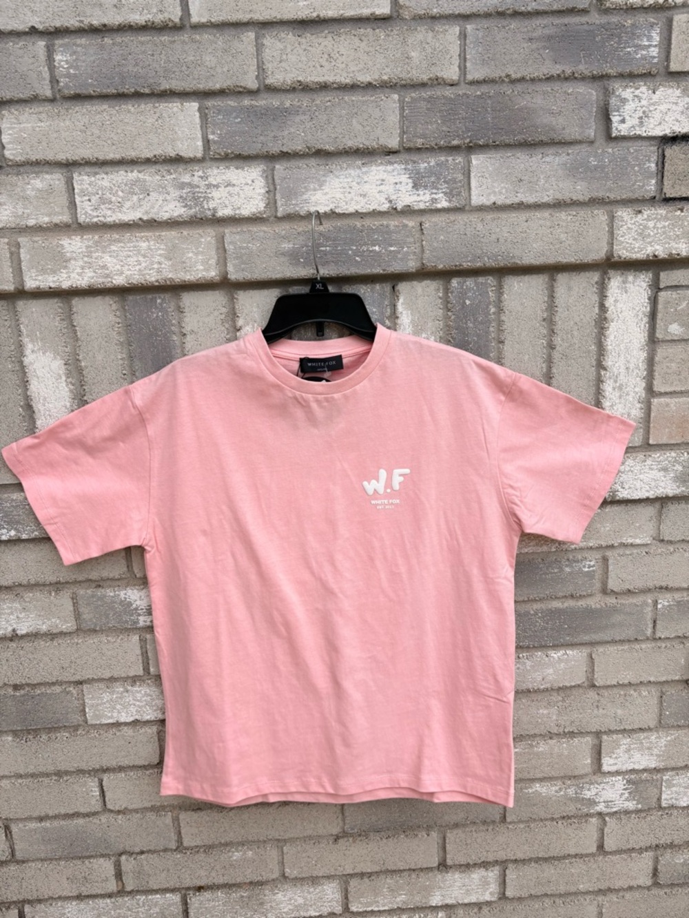 White Fox Boutique Pink Short Sleeve W.F. Logo Tee